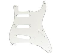 Musiclily Pro 8 Agujeros SSS Golpeador ST Pickguard 3 capas Aged White | para Guitarra Eléctrica Estilo Fender Squier Classic Vibe CV 50s Reissue Fabricada en China 2008-2019