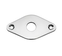 Musiclily Pro 9,6mm Acero Curvada Diamante Placa Jack para Guitarra Eléctrica y Bajo, Cromado