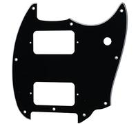 Musiclily Pro 9 Agujero Round Corner HSH Golpeador Pickguard para Guitarra Eléctrica Squier Bullet Series Mustang, 3 capas Negro