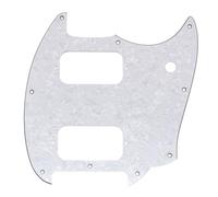 Musiclily Pro 9 Agujeros Golpeador Pickguard para Guitarra Eléctrica Squier Sonic Mustang HH, 4 capas White Pearl