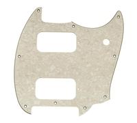 Musiclily Pro 9 Agujeros Golpeador Pickguard para Guitarra Eléctrica Squier Sonic Mustang HH, 4 capas Aged White Pearl