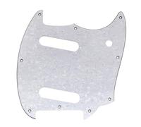 Musiclily Pro 9 Agujeros Golpeador Pickguard para Guitarra Eléctrica Squier Sonic Mustang SS, 4 capas White Pearl