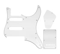 Musiclily Pro 9 Agujeros Golpeador Pickguard Placa Trasera Trémolo y Placa Cavidad de Control Set para Guitarra Eléctrica Yamaha PAC112V, 3 capas Blanco