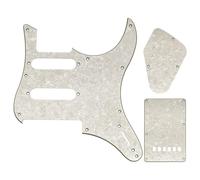 Musiclily Pro 9 Agujeros Golpeador Pickguard Placa Trasera Trémolo y Placa Cavidad de Control Set para Guitarra Eléctrica Yamaha PAC112V, 4 capas Aged White Pearl