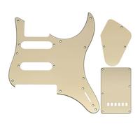 Musiclily Pro 9 Agujeros Golpeador Pickguard Placa Trasera Trémolo y Placa Cavidad de Control Set para Guitarra Eléctrica Yamaha PAC112V, 3 capas Crema