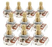 Musiclily Pro A1 Meg Mini Potenciómetros Latón Métrica Split Standard Shaft 9,5mm Audio Taper Poti para Guitarra Eléctrica Bajo(Set de 10)