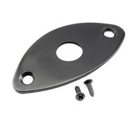 Musiclily Pro Acero Curvado Placa de Jack Oval para Guitarra Eléctrica y Bajo, Negro