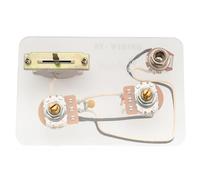 Musiclily Pro Arnés de Cableado Precableado Guitarra Eléctrica para ST HH de tipo Import con Selector de 3 Posiciones y Potenciómetros 1A1B, Níquel Jack