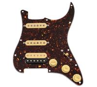 Musiclily Pro Auto-Split SSH Golpeador Precableado Pre-wired Loaded Pickguard con Pastillas Artec Alnico 5 para Guitarra Eléctrica Tipo Strato, 4 capas Tortoise Shell