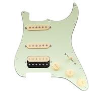 Musiclily Pro Auto-Split SSH Golpeador Precableado Pre-wired Loaded Pickguard con Pastillas Artec Alnico 5 para Guitarra Eléctrica Tipo Strato, 3 capas Mint Green