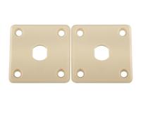 Musiclily Pro Cuadrado Guitarra Placa de Jack de Plástico Jack Plate para Guitarra Eléctrica tipo Epiphone LP, Crema (Set de 2)