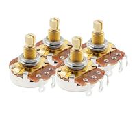 Musiclily Pro Eje de Latón Corto Métrico A500K Potenciómetros Audio Split Shaft Poti para Guitarra Eléctrica Bajo (Set de 4)