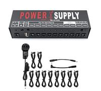 Musiclily Pro Fuente de Alimentación Pedal Power 10 Salidas DC Aisladas con Puerto de Carga USB Incorporado y Adaptador estándar EU para Pedal Efectos Guitarra Eléctrica 9V / 12V / 18V