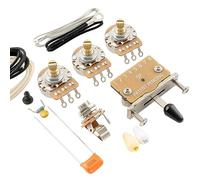 Musiclily Pro Guitarra Eléctrica DIY Kit de Electrónica para Import Strat Style SSS con Selector 5 Posiciones y 2A1B Potenciometros, Nickel Jack