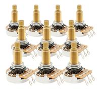 Musiclily Pro HD A1 Meg Potenciómetros Latón Métrica Split Long Shaft 19mm Audio Taper Poti para Guitarra Eléctrica Bajo (Set de 10)