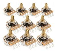 Musiclily Pro HD A1 Meg Potenciómetros Latón Short Split Shaft 1/4" Audio Taper Poti para Guitarra Eléctrica Bajo(Set de 10)