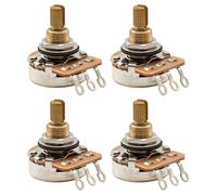 Musiclily Pro HD A25K Potenciómetros Latón Standard Split Shaft 3/8" Audio Taper Poti para Pastillas Activa Guitarra Eléctrica Bajo(Set de 4)