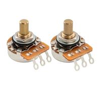 Musiclily Pro HD A500K+B500K Potenciómetro Latón Solid Short Shaft 1/4" Audio Lineal Taper Poti para Guitarra Eléctrica Bajo estilo Tele PB JB ((Set de 1A1B)