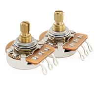 Musiclily Pro HD A500K+B500K Potenciómetros Latón Métrica Split Short Shaft 6,5mm Audio Lineal Taper Poti para ST Tele PB JB Style Guitarra Eléctrica Bajo(Set de 1A1B)
