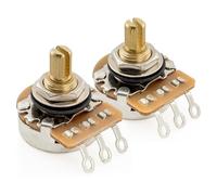 Musiclily Pro HD A500K+B500K Potenciómetros Latón Short Split Shaft 1/4" Audio Taper Poti para ST Tele PB JB Style Guitarra Eléctrica Bajo(Set de 1A1B)
