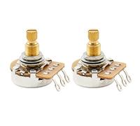 Musiclily Pro HD A500K Latón Métrico Grueso 18 Estrías Split Shaft Potenciómetro Audio Taper para Guitarra Eléctrica Bajo(Set de 2)