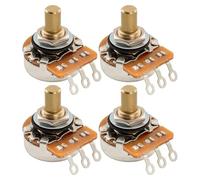 Musiclily Pro HD A500K Potenciómetro Latón Solid Short Shaft 1/4" Audio Taper Poti para Guitarra Eléctrica Bajo (Set de 4)