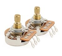Musiclily Pro HD A500K Potenciómetros Latón Métrica Split Short Shaft 6,5mm Audio Taper Poti para ST Tele PB JB Style Guitarra Eléctrica Bajo(Set de 2)