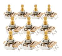 Musiclily Pro HD A500K Potenciómetros Latón Métrica Split Standard Shaft 9,5mm Audio Taper Poti para Guitarra Eléctrica Bajo (Set de 10)