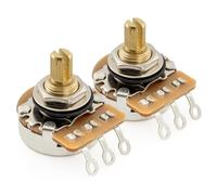 Musiclily Pro HD A500K Potenciómetros Latón Short Split Shaft 1/4" Audio Taper Poti para ST Tele PB JB Style Guitarra Eléctrica Bajo(Set de 2)