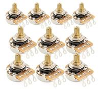 Musiclily Pro HD B1 Meg Potenciómetros Latón Short Split Shaft 1/4" Lineal Taper Poti para Guitarra Eléctrica Bajo(Set de 10)