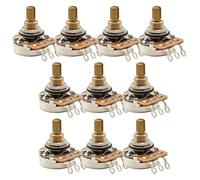 Musiclily Pro HD B1 Meg Potenciómetros Latón Standard Split Shaft 3/8" Lineal Taper Poti para Guitarra Eléctrica Bajo(Set de 10)