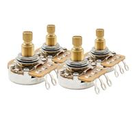 Musiclily Pro HD B25K Potenciómetros Latón Métrica Split Standard Shaft 9,5mm Lineal Taper Poti para Pastillas Activa Guitarra Eléctrica Bajo (Set de 4)