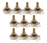 Musiclily Pro HD B25K Potenciómetros Latón Standard Split Shaft 3/8" Lineal Taper Poti para Pastillas Activa Guitarra Eléctrica Bajo(Set de 10)