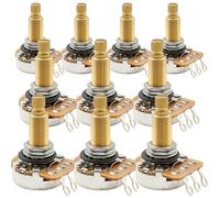 Musiclily Pro HD B500K Potenciómetros Latón Métrica Split Long Shaft 19mm Lineal Taper Poti para Guitarra Eléctrica Bajo (Set de 10)