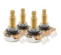 Musiclily Pro HD B500K Potenciómetros Latón Métrica Split Long Shaft 19mm Lineal Taper Poti para LP/SG Style Guitarra Eléctrica Bajo (Set de 4)