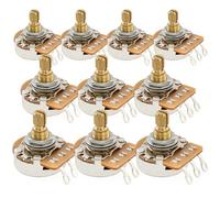 Musiclily Pro HD B500K Potenciómetros Latón Métrica Split Short Shaft 6,5mm Lineal Taper Poti para Guitarra Eléctrica Bajo(Set de 10)