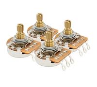 Musiclily Pro HD B500K Potenciómetros Latón Métrica Split Short Shaft 6,5mm Lineal Taper Poti para Guitarra Eléctrica Bajo(Set de 4)