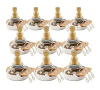 Musiclily Pro HD B500K Potenciómetros Latón Métrica Split Standard Shaft 9,5mm Lineal Taper Poti para Guitarra Eléctrica Bajo (Set de 10)