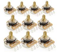 Musiclily Pro HD B500K Potenciómetros Latón Short Split Shaft 1/4" Lineal Taper Poti para Guitarra Eléctrica Bajo(Set de 10)