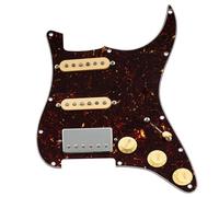 Musiclily Pro HSS Pre-Wired Loaded Pickguard Golpeador Pre-cableado con Artec Pastillas Alnico 5 para Guitarra Eléctrica tipo Strat, 4 capas Tortoise Shell