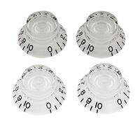 Musiclily Pro Imperial Pulgadas Tamaño Botones de Potenciómetro Top Hat Knobs Perillas para USA Guitarra Eléctrica Les Paul Style,Transparente (Juego de 4)