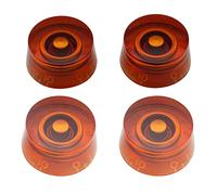 Musiclily Pro Imperial Pulgadas Tamaño Botones de Potenciómetros Forma Cilíndrica Perillas para USA Guitarra Eléctrica Les Paul Style, Ámbar (Juego de 4)