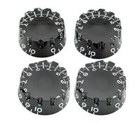Musiclily Pro Imperial Pulgadas Tamaño Botones de Potenciómetros Forma Cilíndrica Perillas para USA Guitarra Eléctrica Les Paul Style, Negro (Juego de 4)