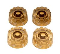 Musiclily Pro Imperial Pulgadas Tamaño Botones de Potenciómetros Forma Cilíndrica Perillas para USA Guitarra Eléctrica Les Paul Style, Oro (Juego de 4)