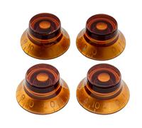 Musiclily Pro Imperial Pulgadas Tamaño Botones de Potenciómetros Forma de Sombrero Perillas para USA Guitarra Eléctrica Les Paul Style, Ámbar (Juego de 4)