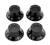 Musiclily Pro Imperial Pulgadas Tamaño Botones de Potenciómetros Forma de Sombrero Perillas para USA Guitarra Eléctrica Les Paul Style,Negro (Juego de 4)