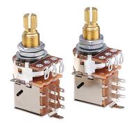Musiclily Pro Latón Métrico B250K Potenciómetros Push/Pull Lineal Eje Dividido para Guitarra Eléctrica o Bajo (Set de 2)