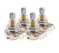 Musiclily Pro Latón Rosca Mini Métrico A500K Potenciómetros Audio Split Shaft Poti para Guitarra Eléctrica Bajo (Set de 4)