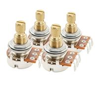 Musiclily Pro Latón Rosca Mini Métrico B500K Potenciómetros Lineal Split Shaft Poti para Guitarra Eléctrica Bajo (Set de 4)