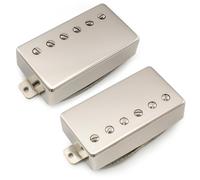 Musiclily Pro LP-CBLA Alnico 5 Cubierta Pastillas Humbucker Mástil Puente Pickups Set 7,8K/8,8K para Guitarra Eléctrica Les Paul SG Style, Nickel